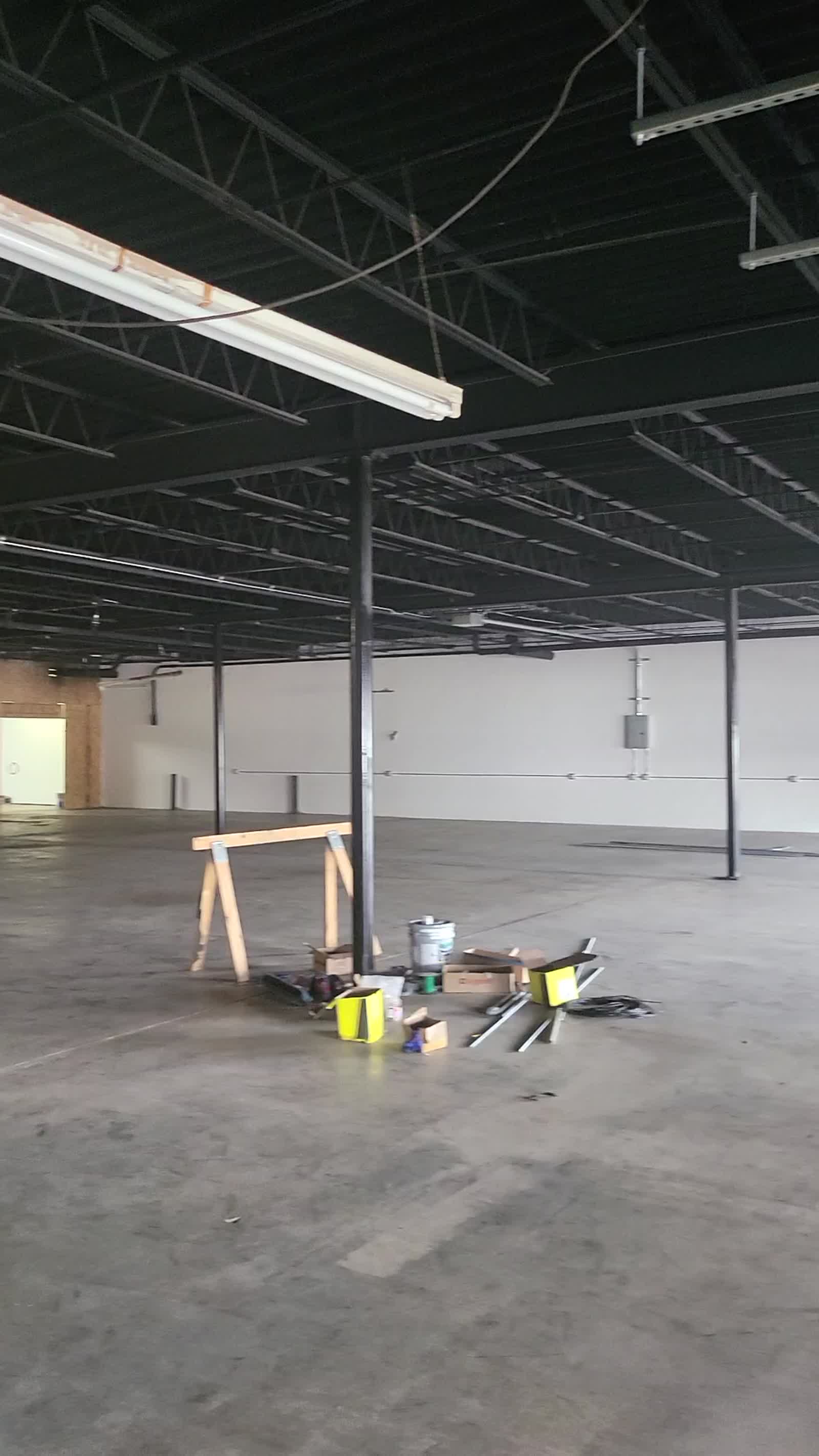 Interior electrical rough-in overview at Southerly Warehouse