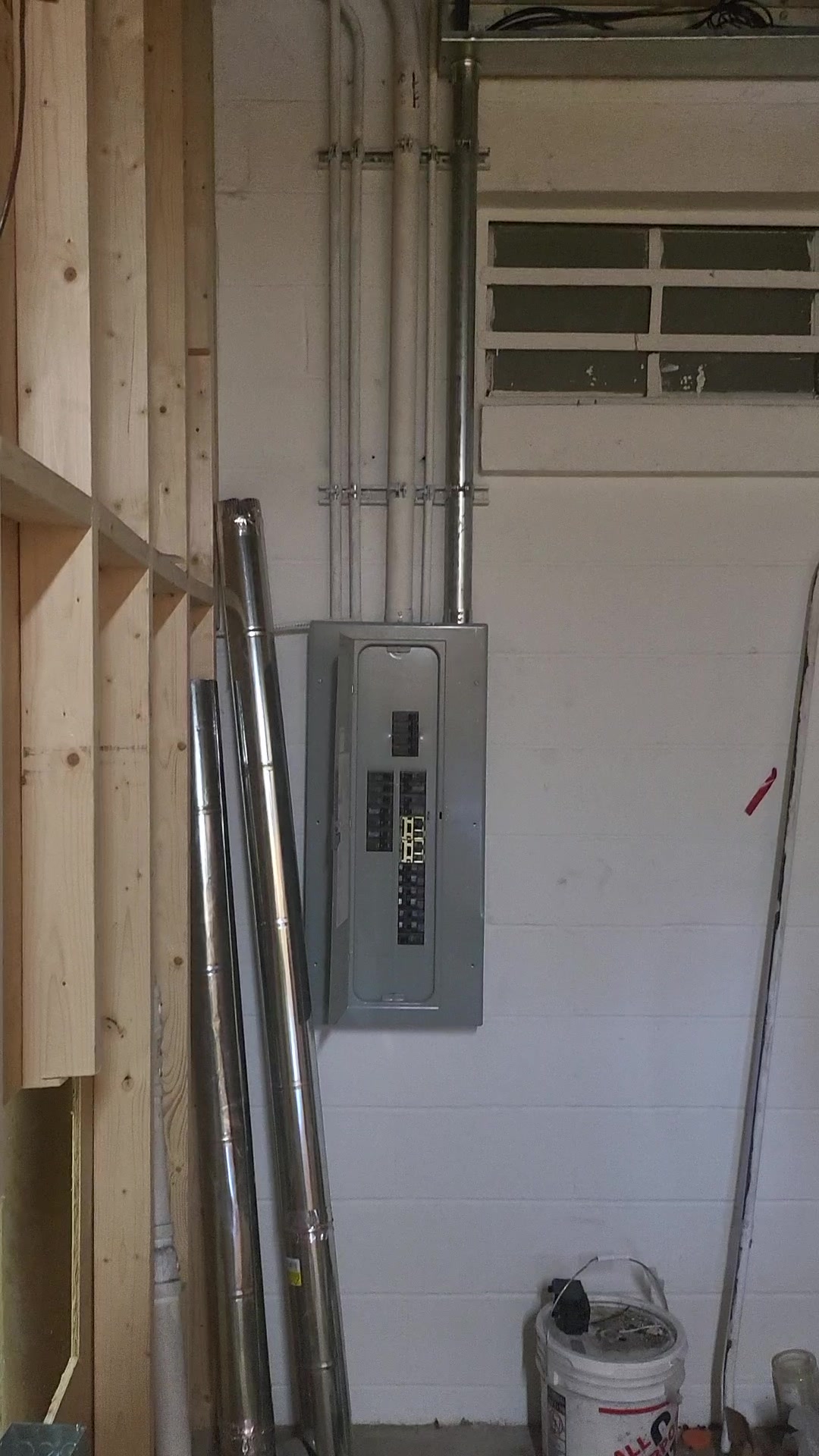 Electrical panel and conduit installation at Southerly Warehouse
