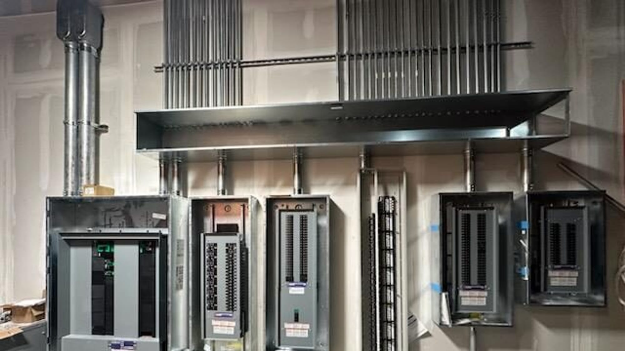 T.J. Maxx electrical panels and organized conduit runs in Wetumpka, Alabama